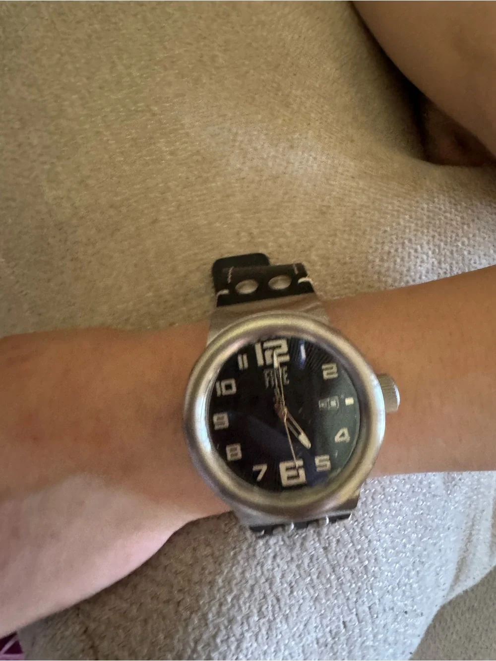Frye Black Dial Men's Watch with Silver Case
